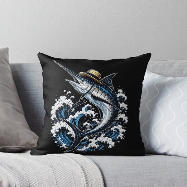 Item preview, Whimsical marlin with a hat and waves designed and sold by rafaeltto.