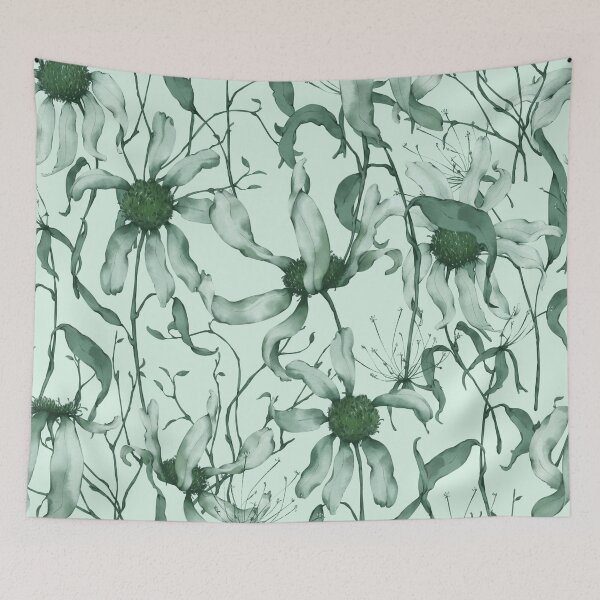 Item preview, Moody Wildflower Meadow – Elegant Dried Floral Botanical Pattern | Green designed and sold by Frohyou.