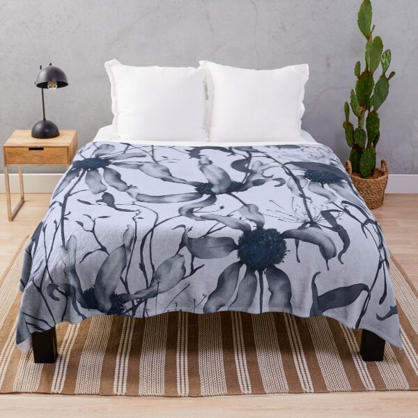 Item preview, Moody Wildflower Meadow – Elegant Dried Floral Botanical Pattern | Blue designed and sold by Frohyou.