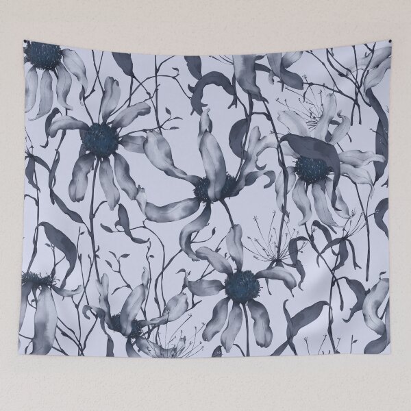 Item preview, Moody Wildflower Meadow – Elegant Dried Floral Botanical Pattern | Blue designed and sold by Frohyou.