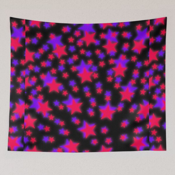 Item preview, Glowing Pink and Purple Stars Pattern | Scene Kid & Y2K Party Girl Aesthetic designed and sold by BrontesWhimsyStore.