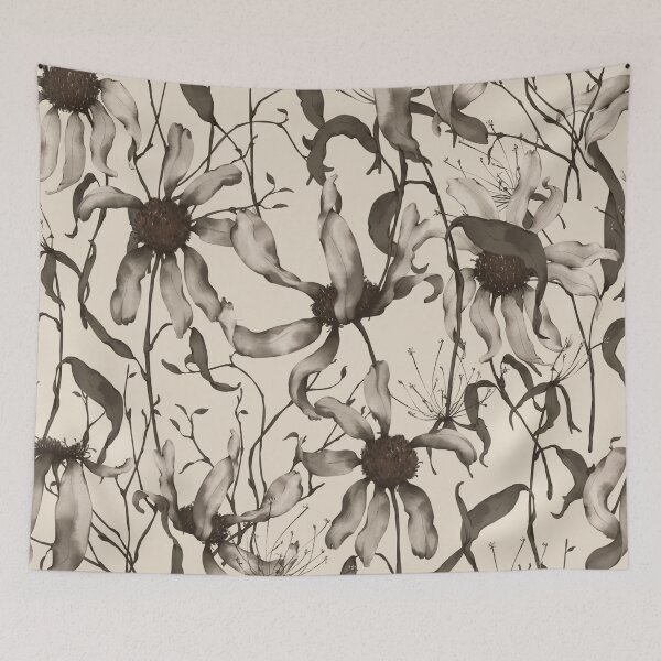 Item preview, Moody Wildflower Meadow – Elegant Dried Floral Botanical Pattern | Brown designed and sold by Frohyou.