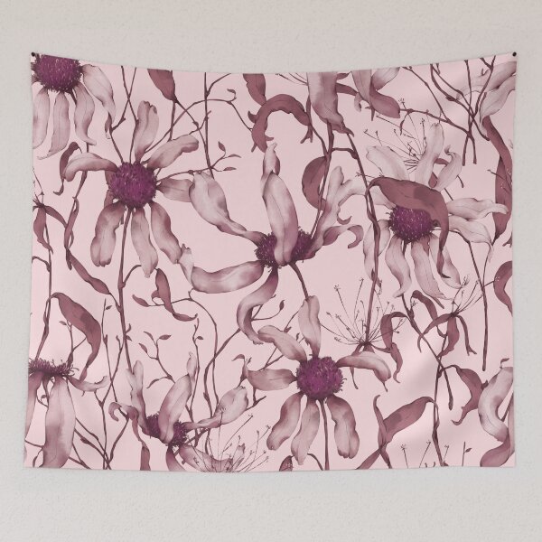 Item preview, Moody Wildflower Meadow – Elegant Dried Floral Botanical Pattern | Pink designed and sold by Frohyou.