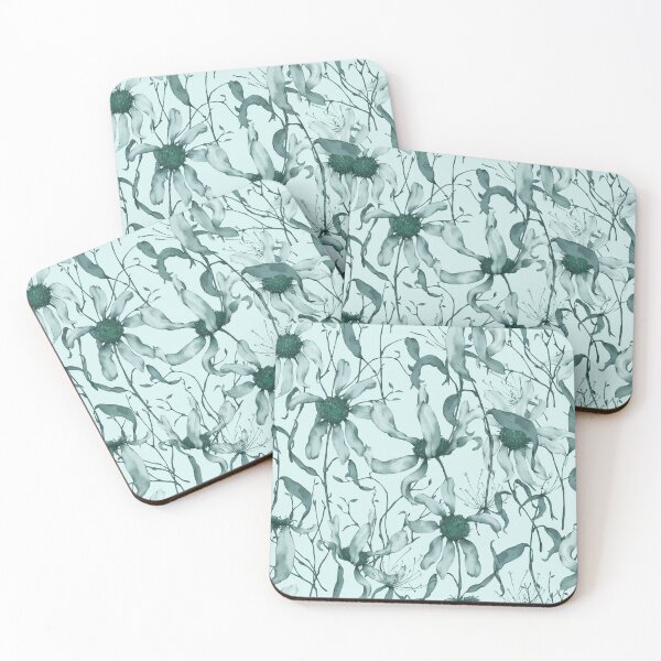 Item preview, Moody Wildflower Meadow – Elegant Dried Floral Botanical Pattern | Teal designed and sold by Frohyou.