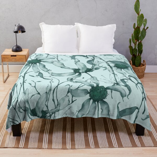 Item preview, Moody Wildflower Meadow – Elegant Dried Floral Botanical Pattern | Teal designed and sold by Frohyou.
