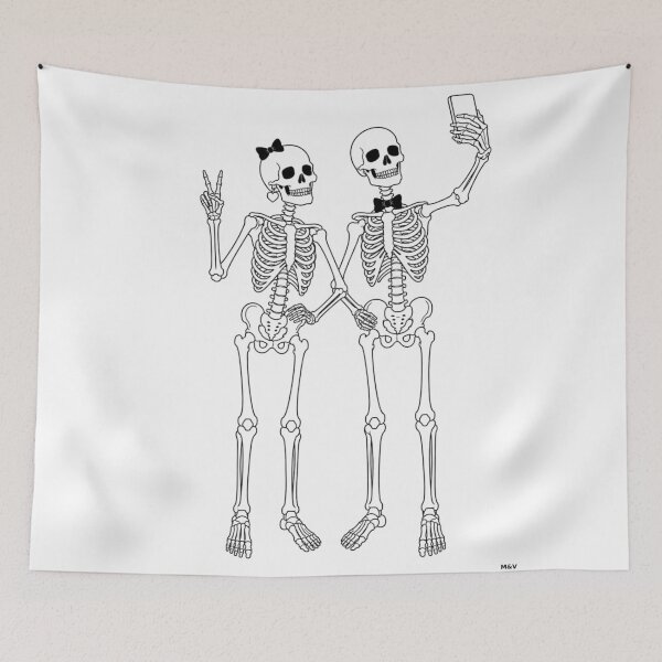 Item preview, Skeleton Couple Taking a Selfie Together designed and sold by Qenlo.