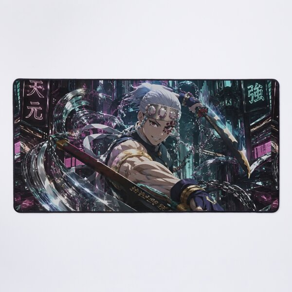 Item preview, Sound Warrior Anime Swordfighter – Neon Japanese Shinobi Battle Artwork designed and sold by Dyan4.