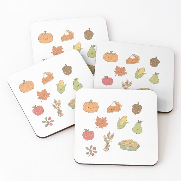 Item preview, Cute Thanksgiving Fall Food Sticker Set with Pumpkin Pie and Harvest designed and sold by VikArt7.