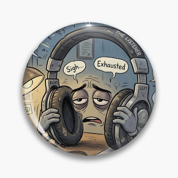 Item preview, Exhausted Headphones The Listener Emotional Burnout Humor designed and sold by Michaelragheb.