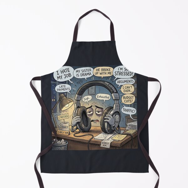 Item preview, Exhausted Headphones The Listener Emotional Burnout Humor designed and sold by Michaelragheb.