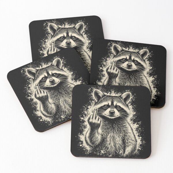 Item preview, Raccoon Middle Finger Funny Raccoon Meme Rock Sign designed and sold by xpressapparels.