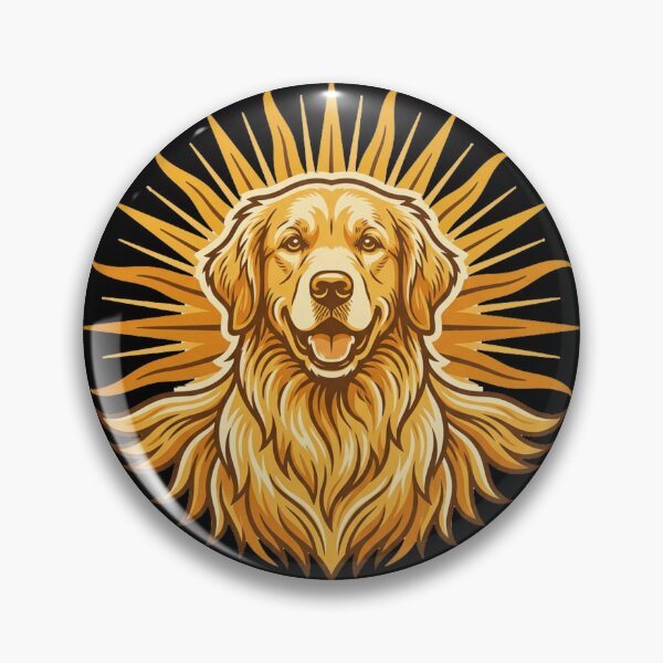Item preview, Golden Retriever Sunshine Radiance Golden Boy Dog Portrait Retro Aesthetic designed and sold by mood-draftsman.