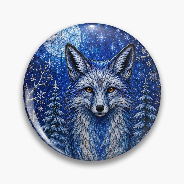 Item preview, The Winter Fox – Spirit of the Snows in Stained Glass designed and sold by Pixel Otaku Gallery.