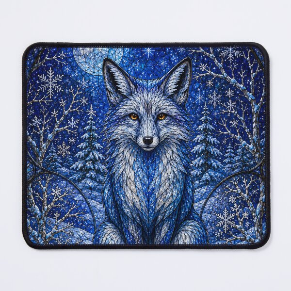 Item preview, The Winter Fox – Spirit of the Snows in Stained Glass designed and sold by Pixel Sakura Gallery.