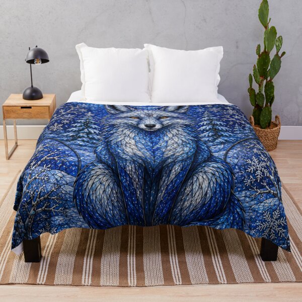 Item preview, The Winter Fox – Spirit of the Snows in Stained Glass designed and sold by Pixel Otaku Gallery.