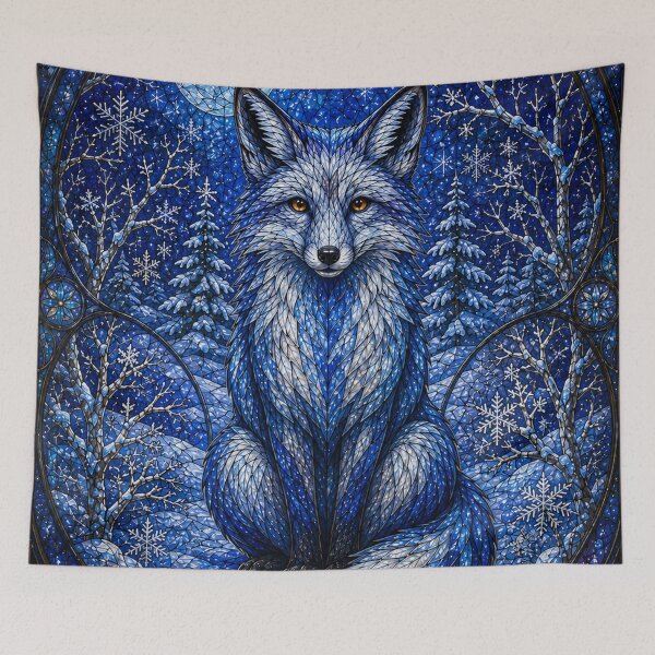 Item preview, The Winter Fox – Spirit of the Snows in Stained Glass designed and sold by Pixel Sakura Gallery.