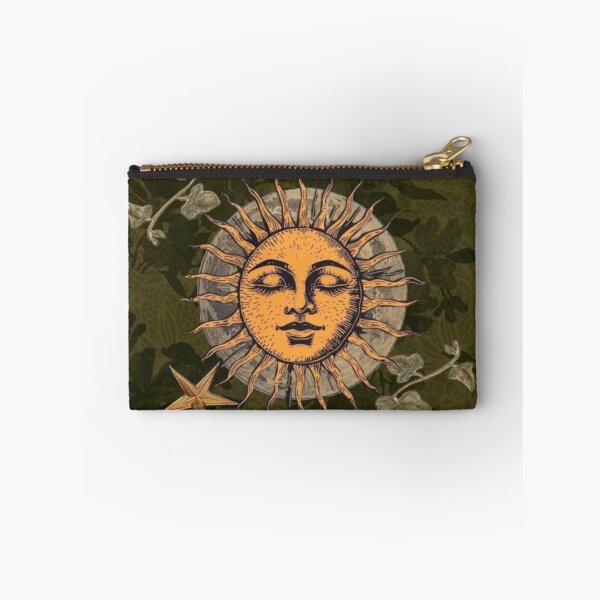 Item preview, 90s Whimsigoth Celestial Sun & Stars | Moody Olive Green Botanical Aesthetic designed and sold by BrontesWhimsyStore.