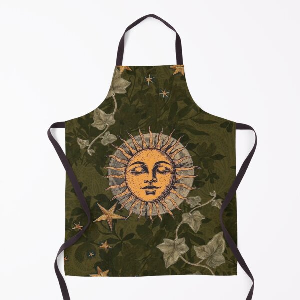 Item preview, 90s Whimsigoth Celestial Sun & Stars | Moody Olive Green Botanical Aesthetic designed and sold by BrontesWhimsyStore.