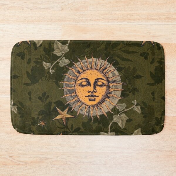 Item preview, 90s Whimsigoth Celestial Sun & Stars | Moody Olive Green Botanical Aesthetic designed and sold by BrontesWhimsyStore.