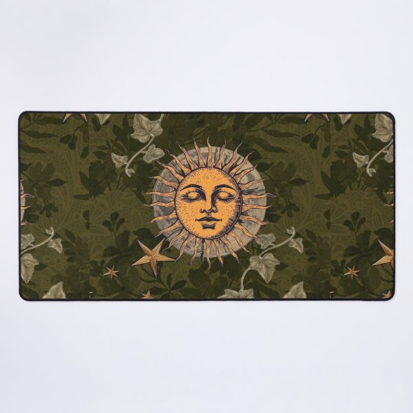 Item preview, 90s Whimsigoth Celestial Sun & Stars | Moody Olive Green Botanical Aesthetic designed and sold by BrontesWhimsyStore.