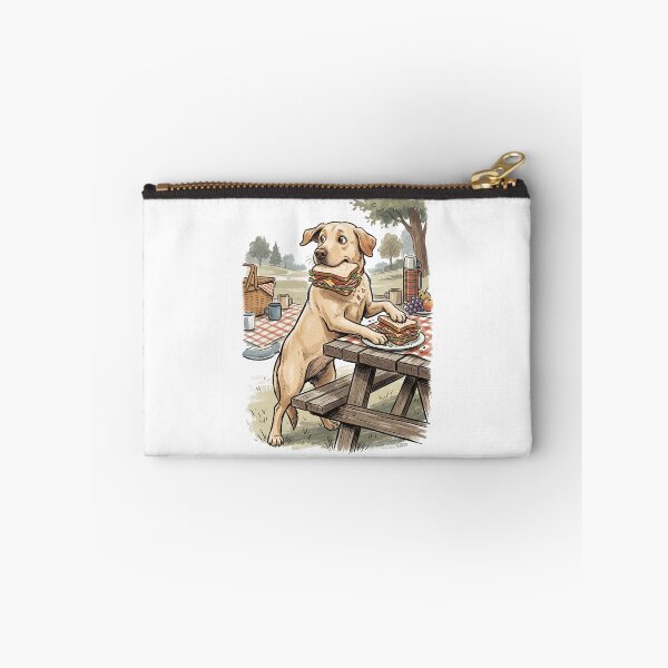 Item preview, Funny Picnic Dog Sandwich Thief Labrador Retriever Food Heist Retro Aesthetic designed and sold by mood-draftsman.