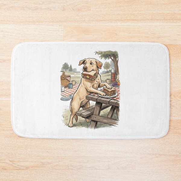 Item preview, Funny Picnic Dog Sandwich Thief Labrador Retriever Food Heist Retro Aesthetic designed and sold by mood-draftsman.