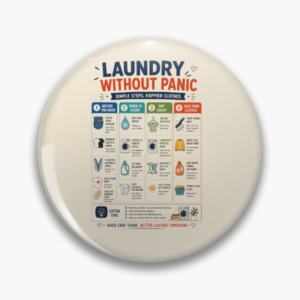 Item preview, Laundry Without Panic – College Laundry Guide & First Apartment Poster designed and sold by astersgraphics.