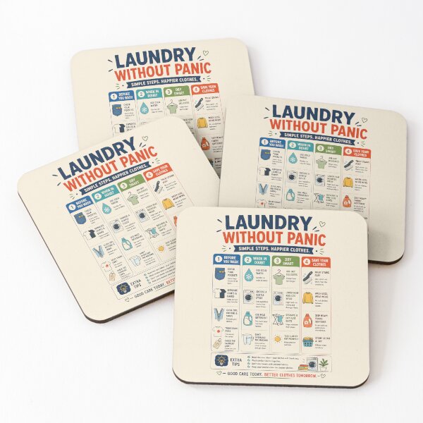 Item preview, Laundry Without Panic – College Laundry Guide & First Apartment Poster designed and sold by astersgraphics.