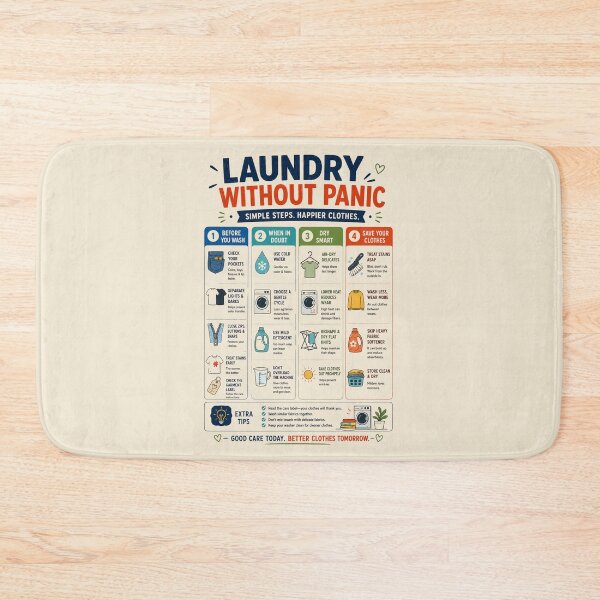 Item preview, Laundry Without Panic – College Laundry Guide & First Apartment Poster designed and sold by astersgraphics.