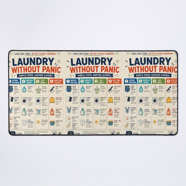 Item preview, Laundry Without Panic – College Laundry Guide & First Apartment Poster designed and sold by astersgraphics.