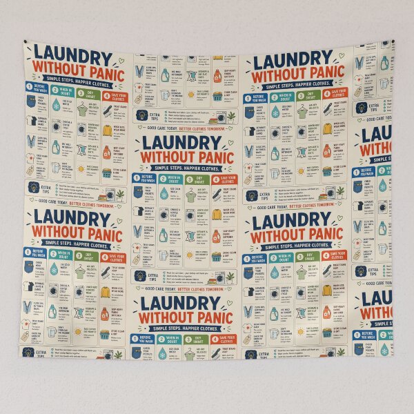 Item preview, Laundry Without Panic – College Laundry Guide & First Apartment Poster designed and sold by astersgraphics.