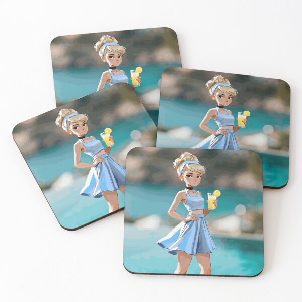 Item preview, Elegant Blonde Girl by the Pool with Lemon Drink designed and sold by CaldarWhitED.