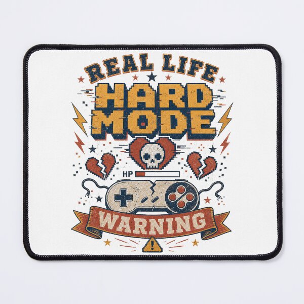 Item preview, Retro Pixel Art Hard Mode Gamer Warning — Light Version designed and sold by TheOddPrints.