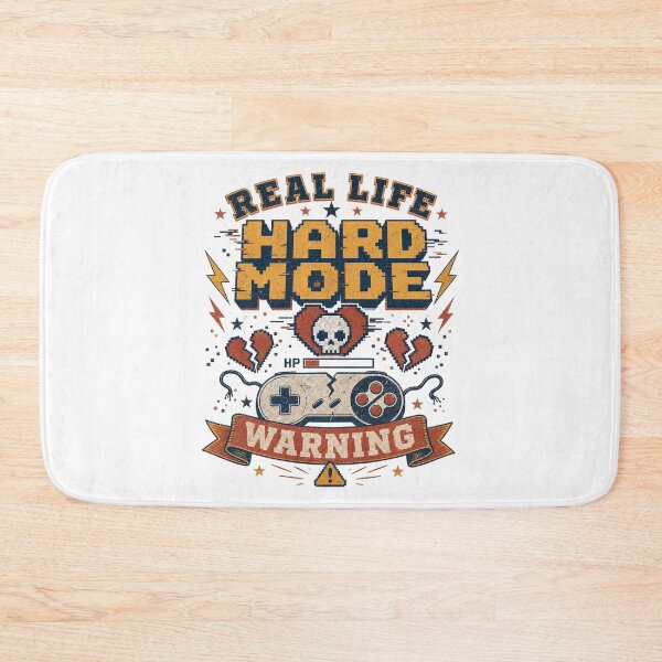 Item preview, Retro Pixel Art Hard Mode Gamer Warning — Light Version designed and sold by TheOddPrints.