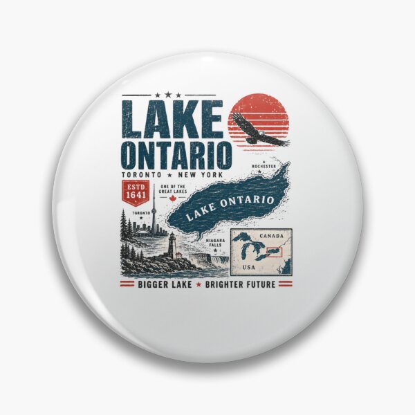 Item preview, Lake Ontario Toronto New York Estd 1641 One Of The Great Lakes Canada USA Bigger Lake Brighter Future designed and sold by JonesFlora2025.