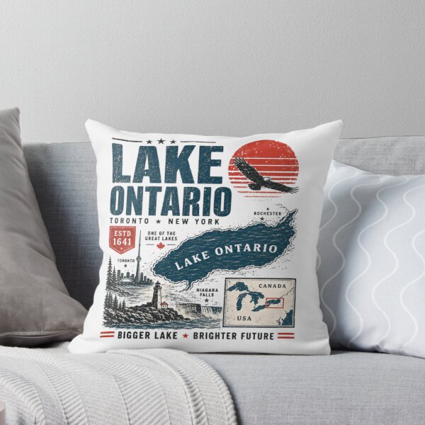Item preview, Lake Ontario Toronto New York Estd 1641 One Of The Great Lakes Canada USA Bigger Lake Brighter Future designed and sold by JonesFlora2025.