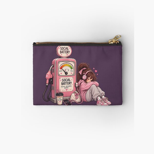 Item preview, Social Battery Sticker – Cute Recharge Station Illustration – Gift for Introverts designed and sold by Infinite Images.