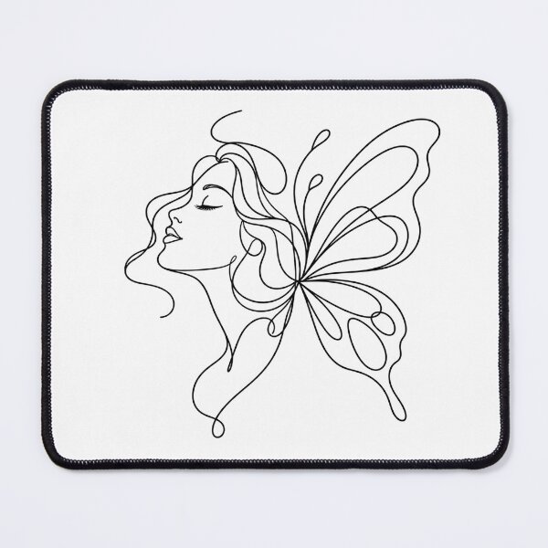 Item preview, Butterfly Woman Minimal Line Art designed and sold by LineArtDrawing.