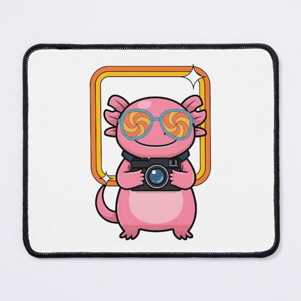 Item preview, Cute Kawaii Axolotl Photographer with Camera designed and sold by yuki-hana.