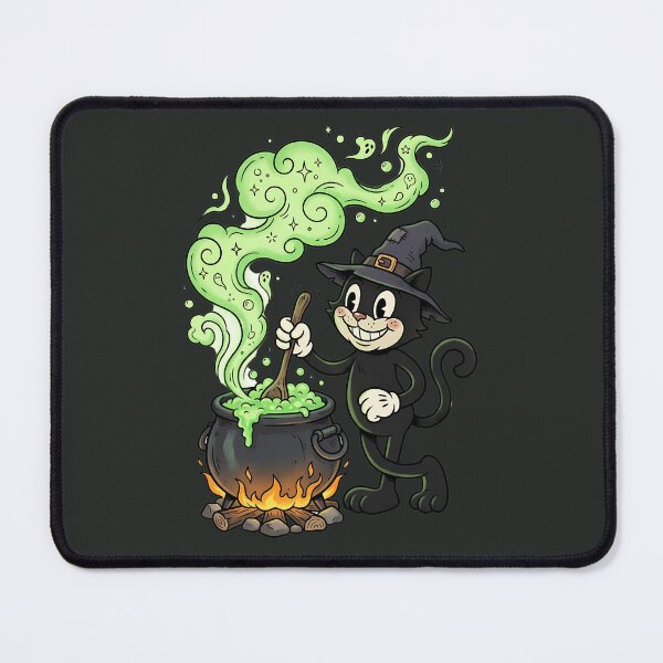 Item preview, Vintage Witch Cat Brewing Magic Cauldron Potion designed and sold by DripCultureLab.