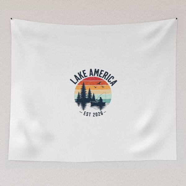 Item preview, Lake America Est 2026 Patriotic Fishing Outdoors Angler designed and sold by JonesFlora2025.