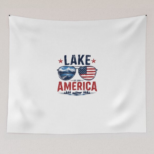 Item preview, Lake America Est. 2018 Patriotic Boating Lake Life Vacationer designed and sold by Star3NowForMe.