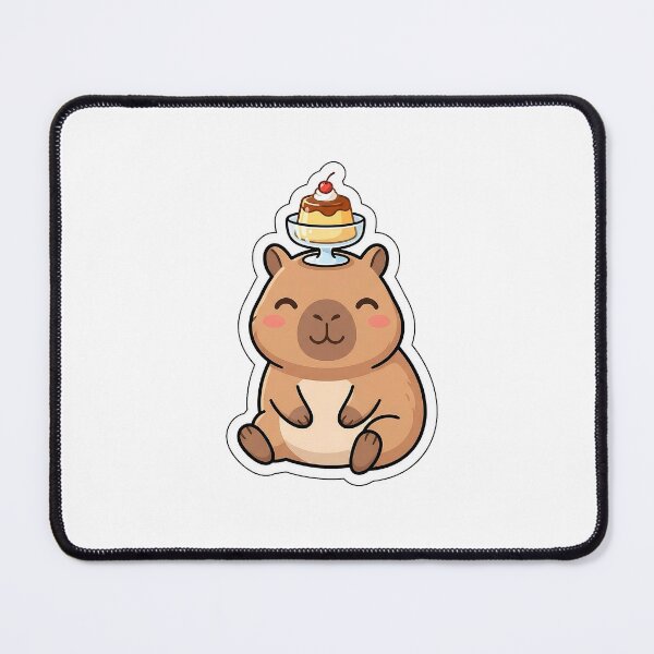 Item preview, Caramel Pudding Capybara - Cute Dessert Animal Sticker designed and sold by SimpleP.