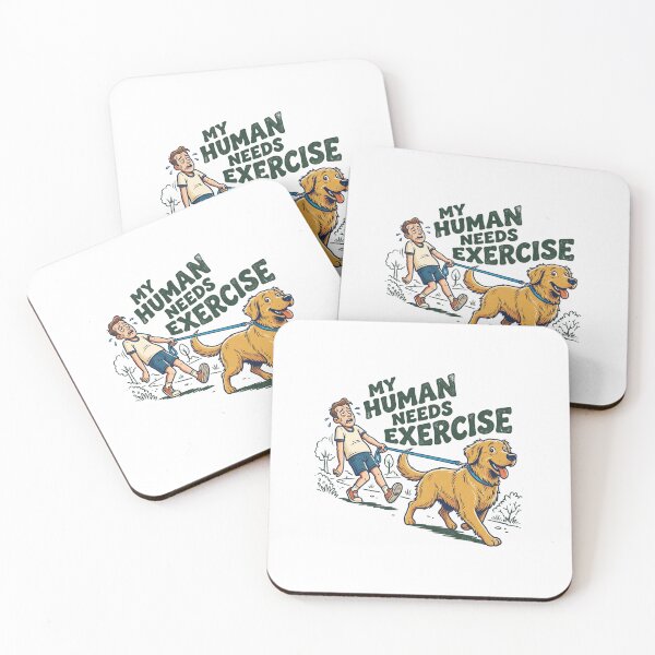Item preview, Funny Dog Walking My Human Needs Exercise Golden Retriever Retro Aesthetic designed and sold by mood-draftsman.