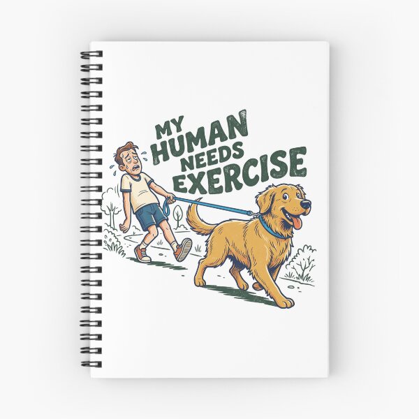 Item preview, Funny Dog Walking My Human Needs Exercise Golden Retriever Retro Aesthetic designed and sold by mood-draftsman.