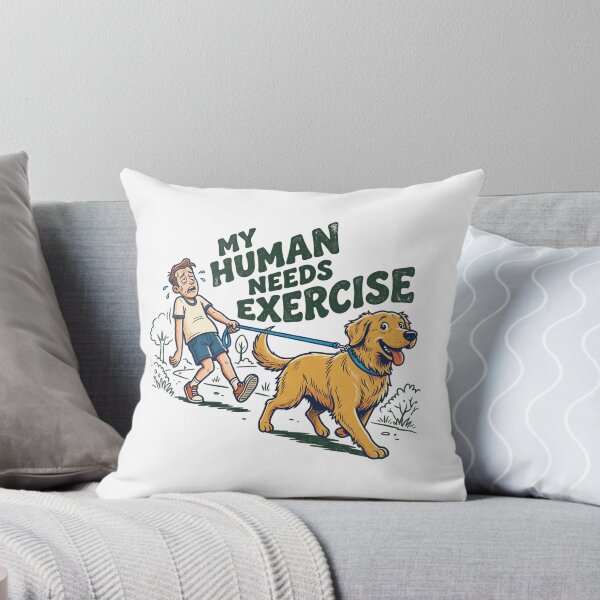 Item preview, Funny Dog Walking My Human Needs Exercise Golden Retriever Retro Aesthetic designed and sold by mood-draftsman.