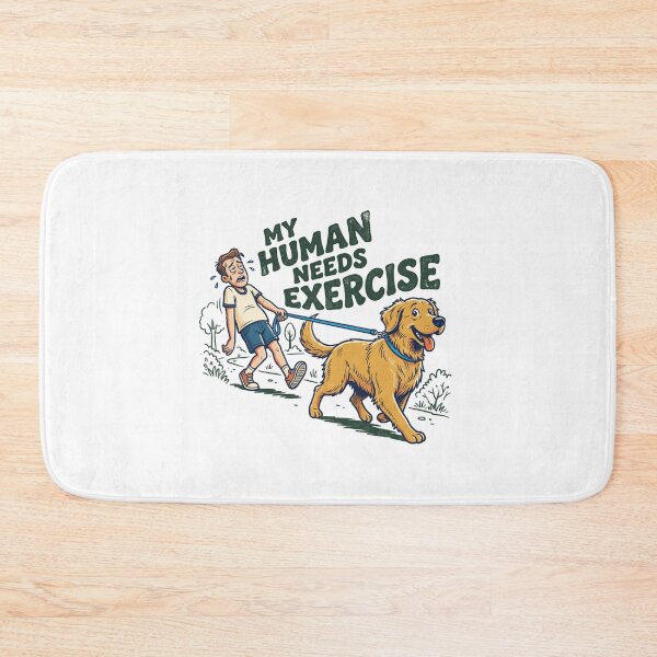 Item preview, Funny Dog Walking My Human Needs Exercise Golden Retriever Retro Aesthetic designed and sold by mood-draftsman.