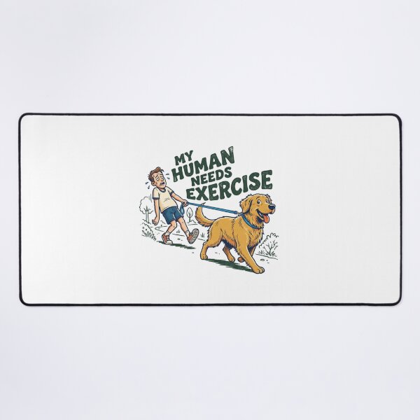 Item preview, Funny Dog Walking My Human Needs Exercise Golden Retriever Retro Aesthetic designed and sold by mood-draftsman.