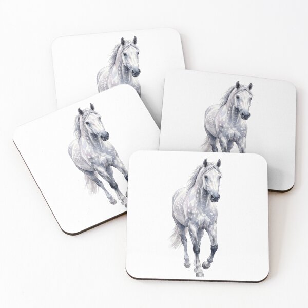 Item preview, Elegant Grey Horse Watercolor Portrait designed and sold by Rutvain.