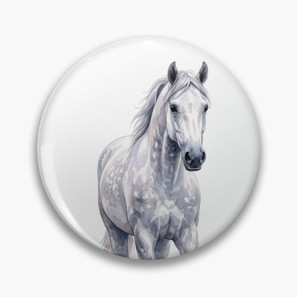 Item preview, Elegant Grey Horse Watercolor Portrait designed and sold by Rutvain.